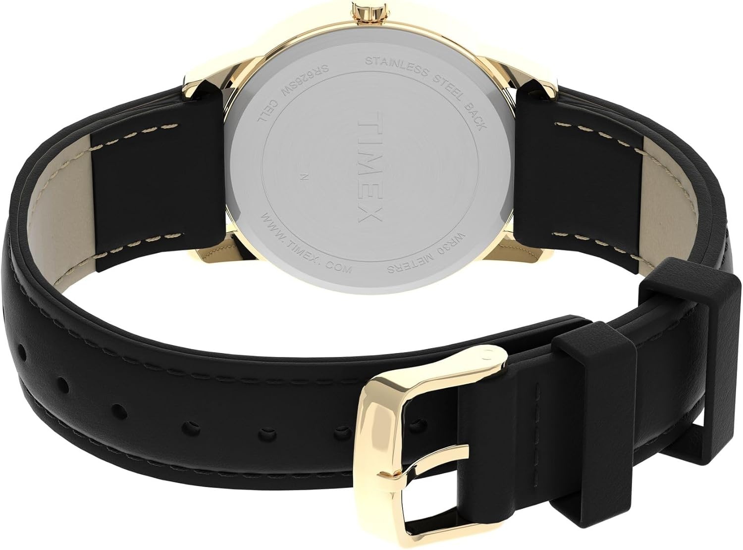image:imageTimex Mens Easy Reader WatchBlackGoldToneWhite35mm