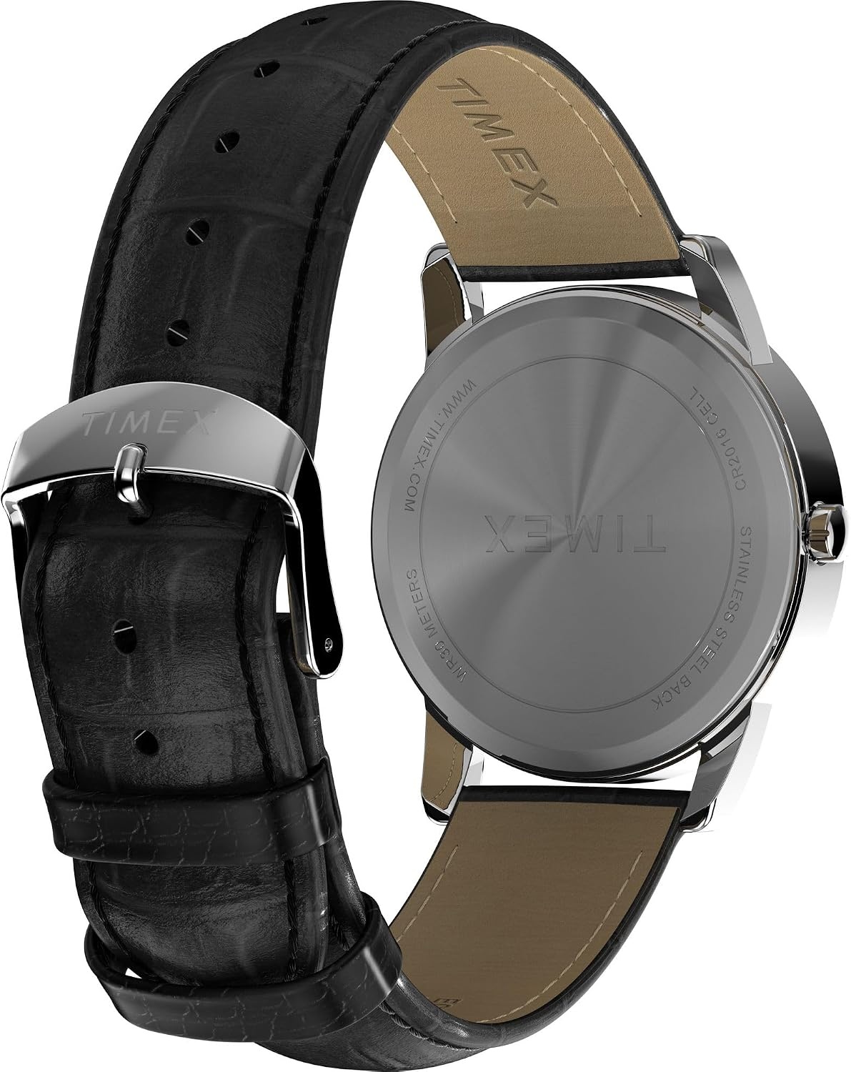 image:imageTimex Mens Easy Reader WatchBlackSilverToneWhite