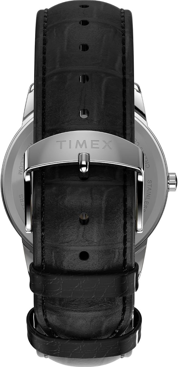 image:imageTimex Mens Easy Reader WatchBlackSilverToneWhite