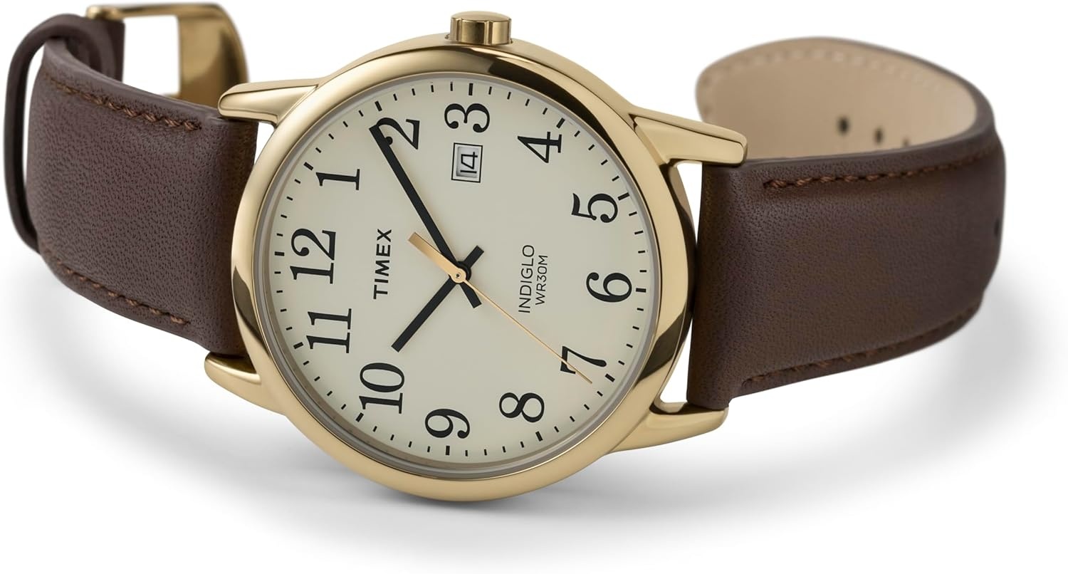 image:imageTimex Mens Easy Reader WatchBrownGoldToneCream38mm