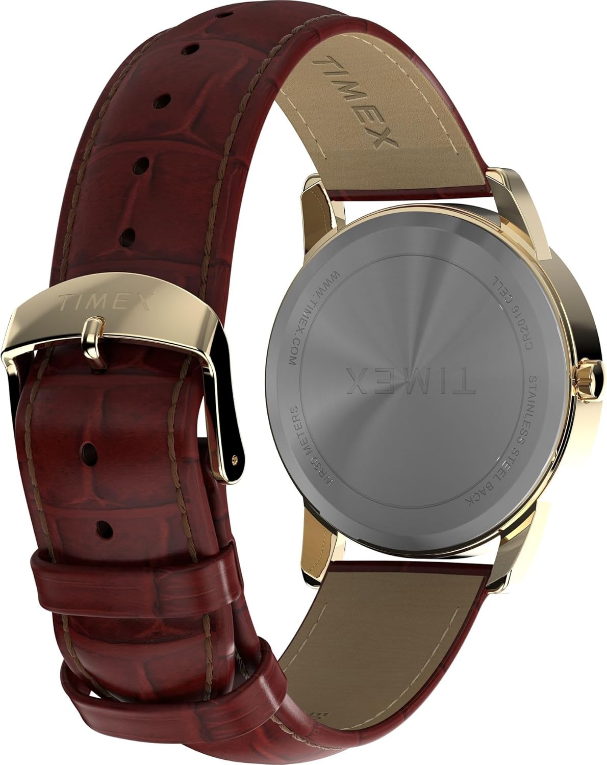 image:imageTimex Mens Easy Reader WatchBrownGoldToneWhite
