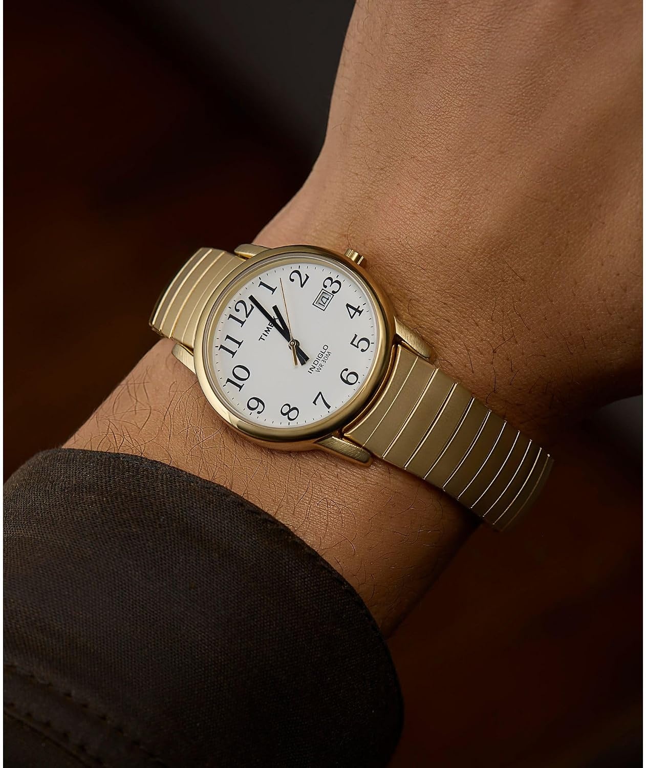 image:imageTimex Mens Easy Reader WatchGoldToneGoldToneWhite35mm