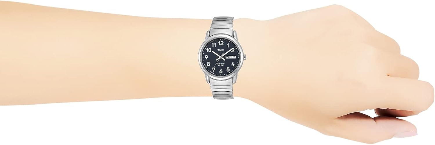 image:imageTimex Mens Easy Reader WatchStainless SteelSilverToneBlue35mm