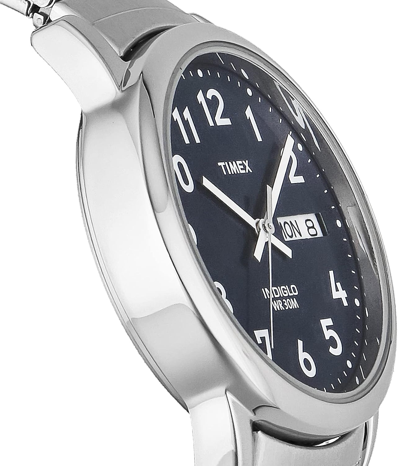 image:imageTimex Mens Easy Reader WatchStainless SteelSilverToneBlue35mm