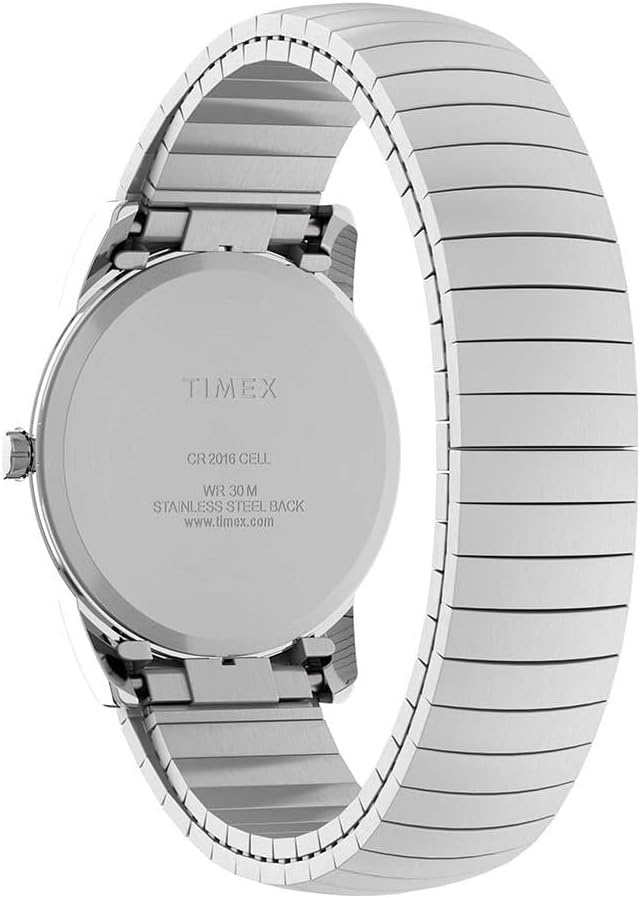 image:imageTimex Mens Easy Reader WatchStainless SteelSilverToneWhiteA35mm