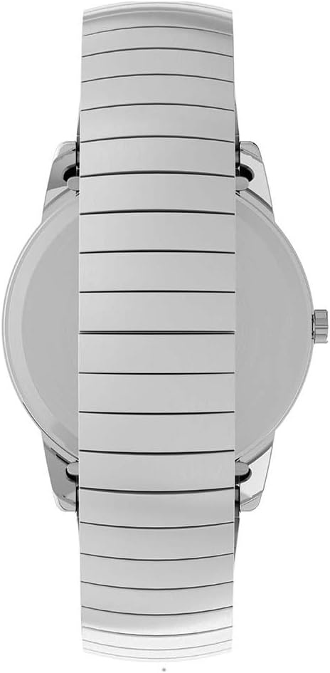 image:imageTimex Mens Easy Reader WatchStainless SteelSilverToneWhiteA35mm