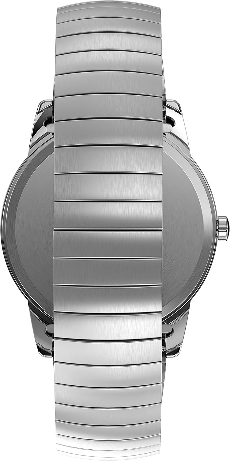 image:imageTimex Mens Easy Reader WatchStainless SteelSilverToneWhiteD35mm