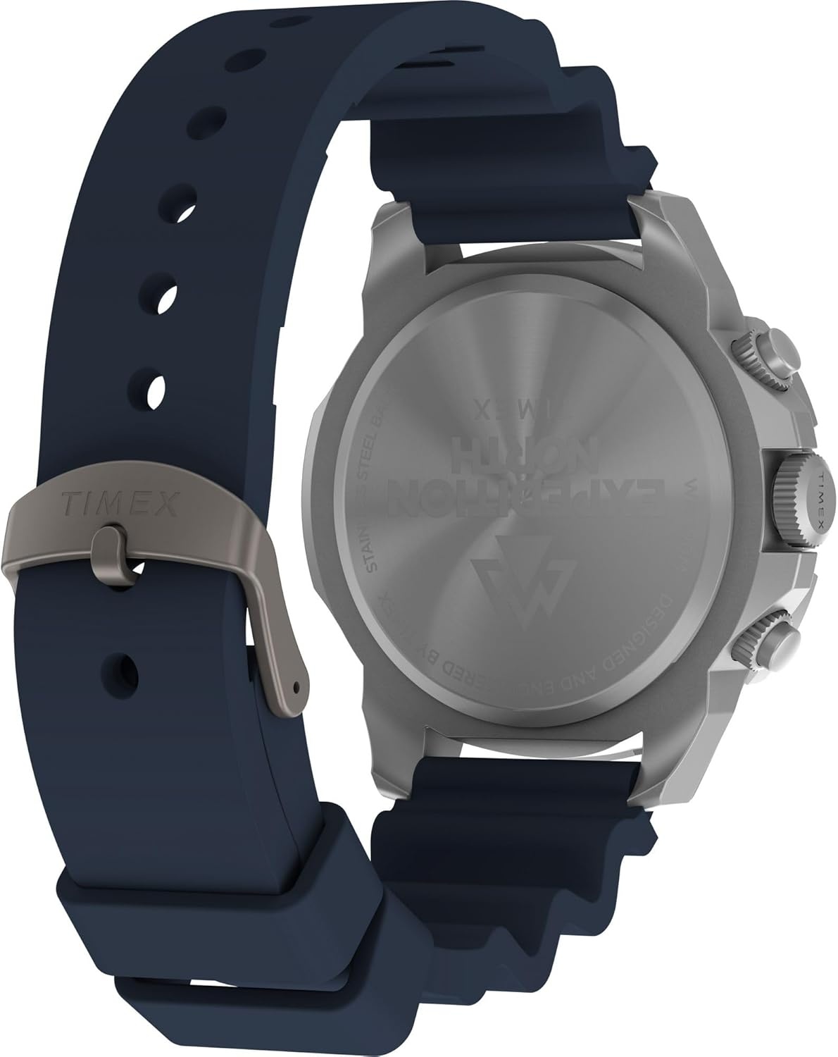 image:imageTimex Mens Expedition North Ridge 42mm Watch Black Strap Green Dial SilverTone CaseBlueIP SteelBlue