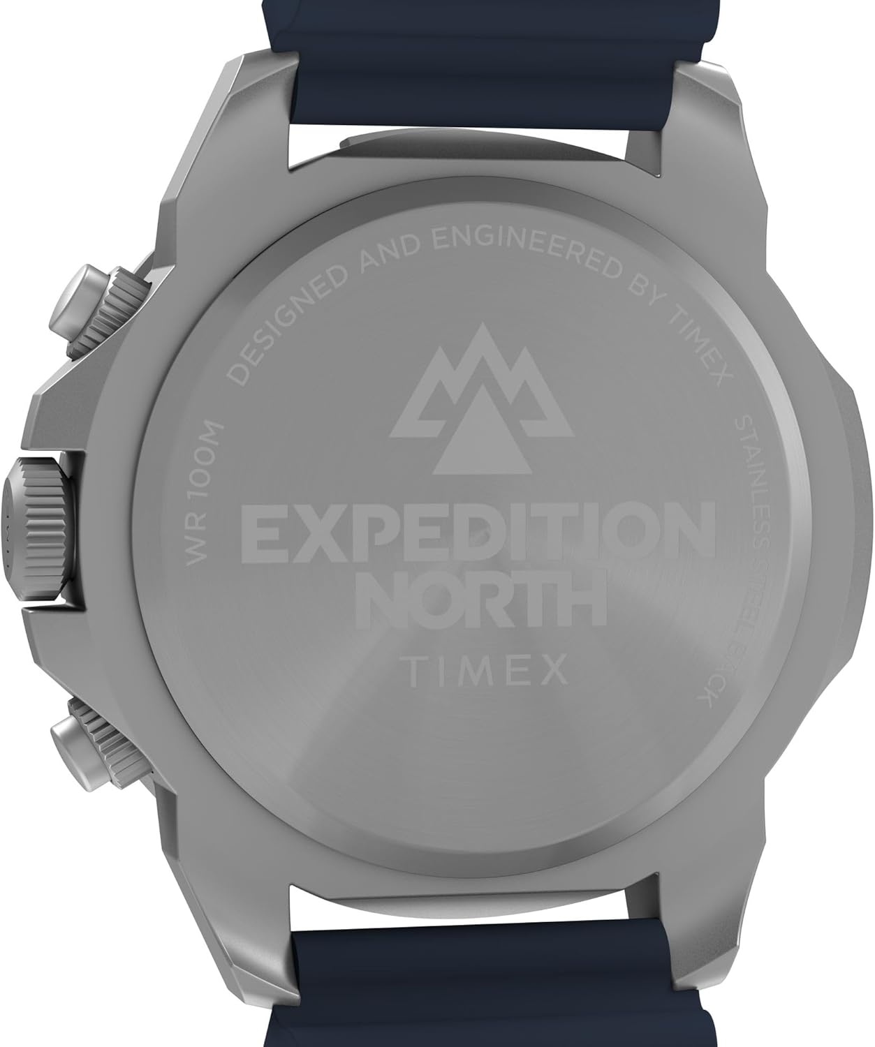image:imageTimex Mens Expedition North Ridge 42mm Watch Black Strap Green Dial SilverTone CaseBlueIP SteelBlue
