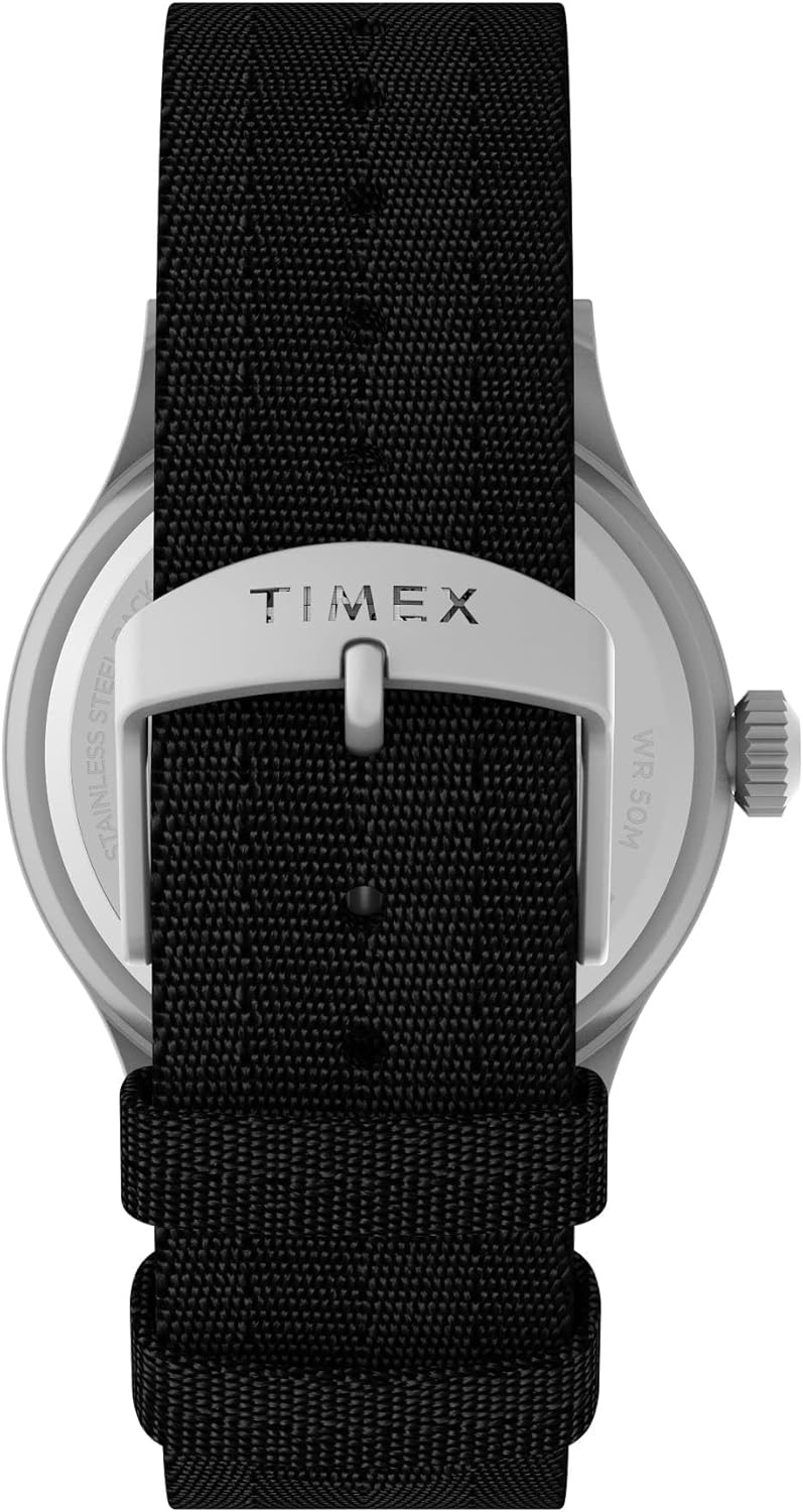 image:imageTimex Mens Expedition North Sierra 40mm Watch Black Strap Green Dial SilverTone CaseBlackGreenSilverTone