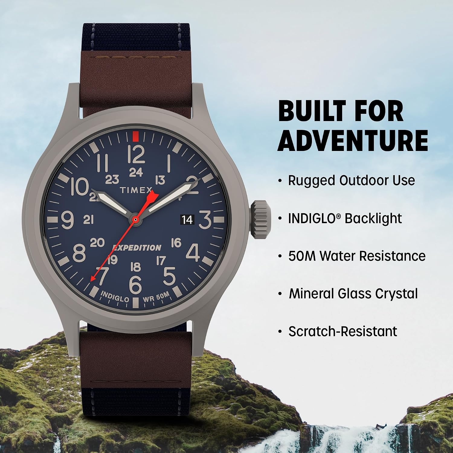 image:imageTimex Mens Expedition Scout 40mm WatchBlueBlueTitanium