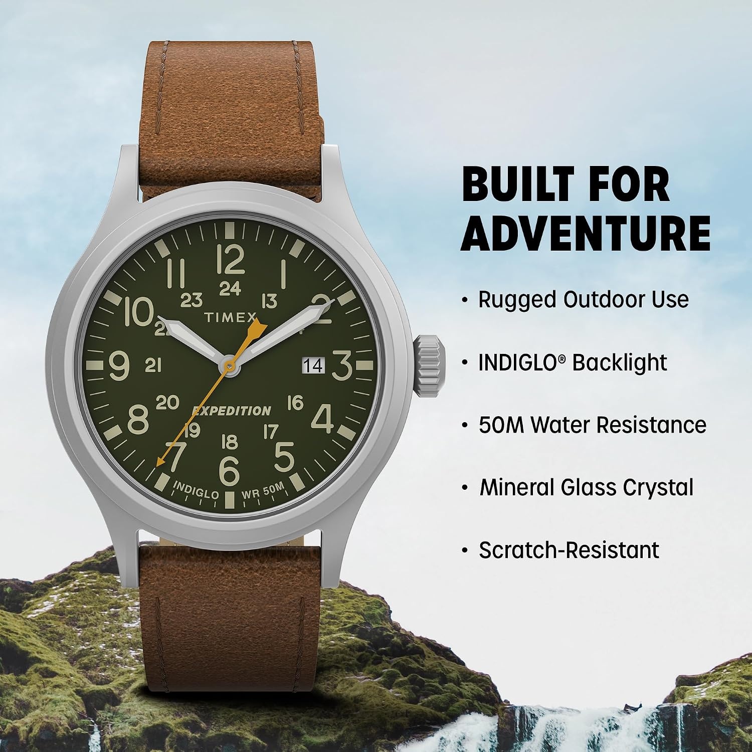 image:imageTimex Mens Expedition Scout 40mm WatchBrownGreenSilverTone