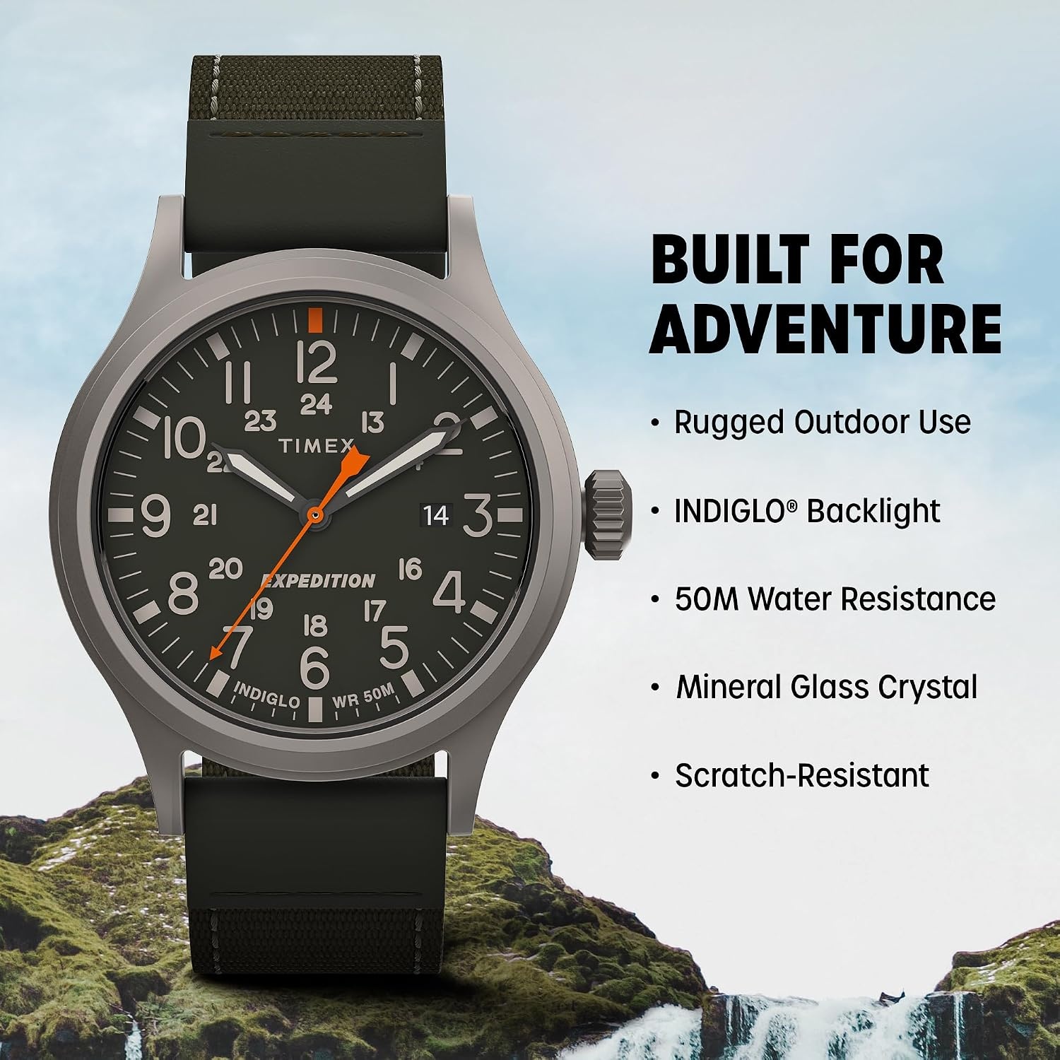 image:imageTimex Mens Expedition Scout 40mm WatchGreenGreenTitanium