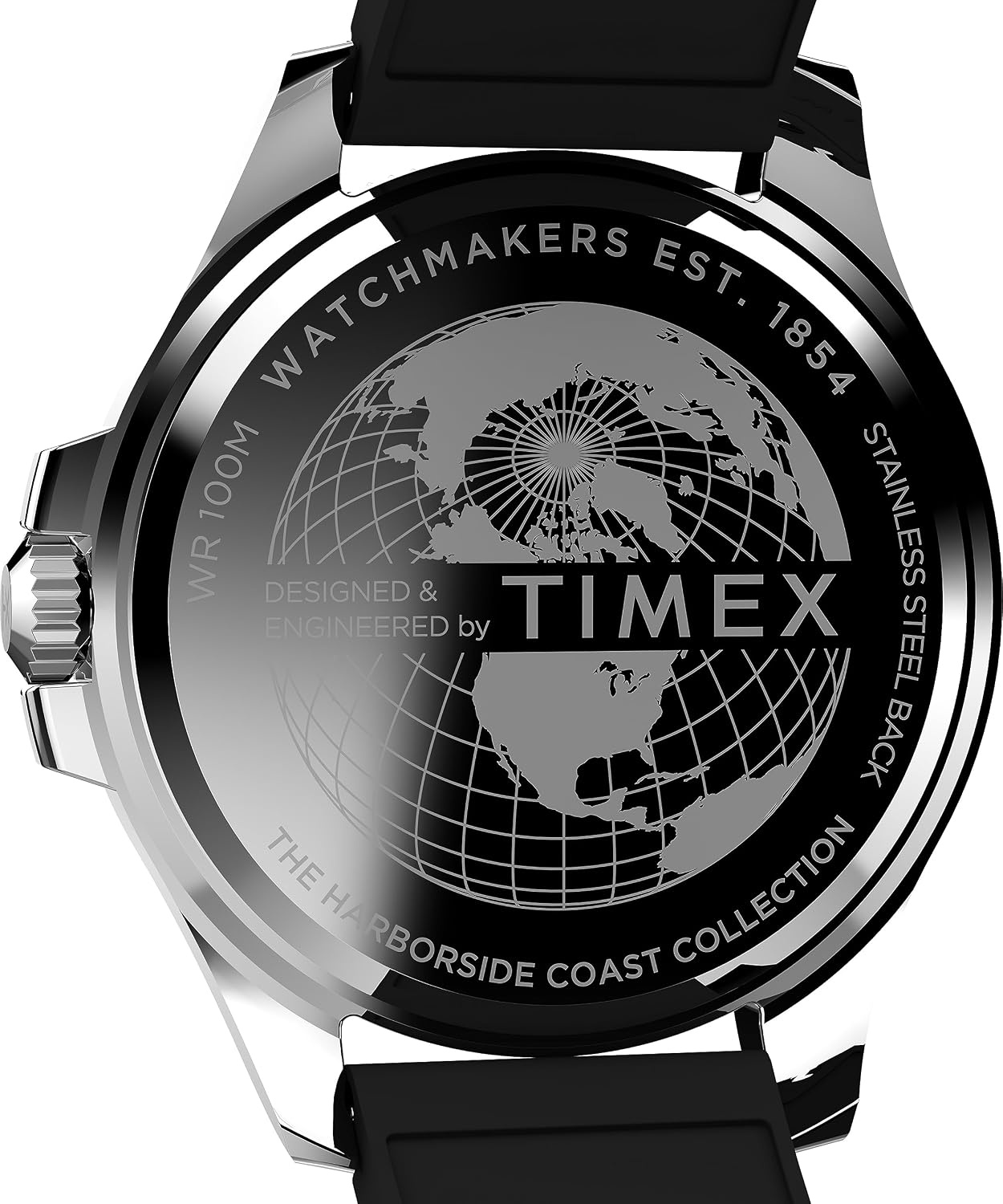 image:imageTimex Mens Harborside Coast 43mm Watch with SilverTone Case amp Stainless Steel BraceletBlackGreenSilverTone