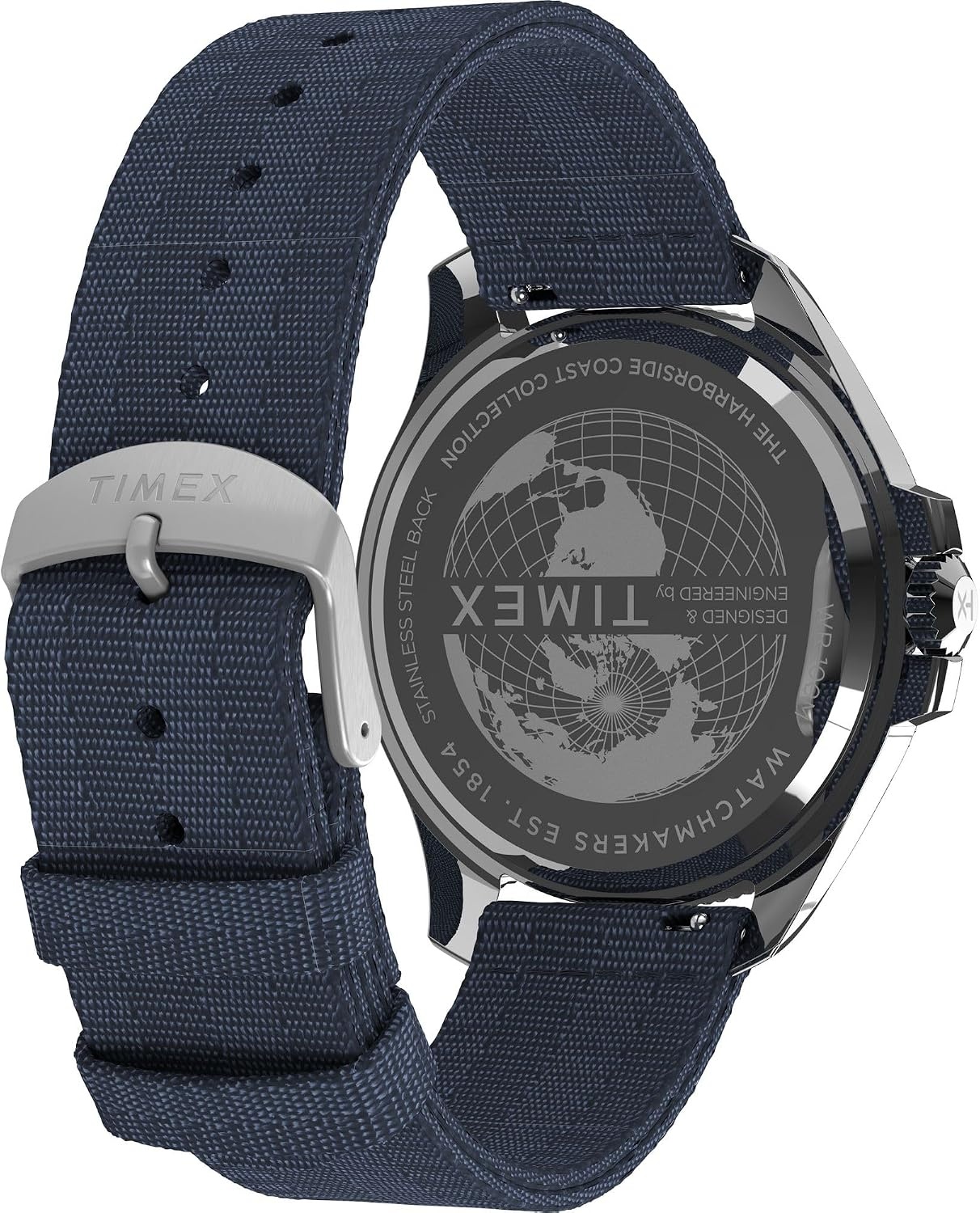 image:imageTimex Mens Harborside Coast 43mm Watch with SilverTone Case amp Stainless Steel BraceletBlueIP SteelBlue