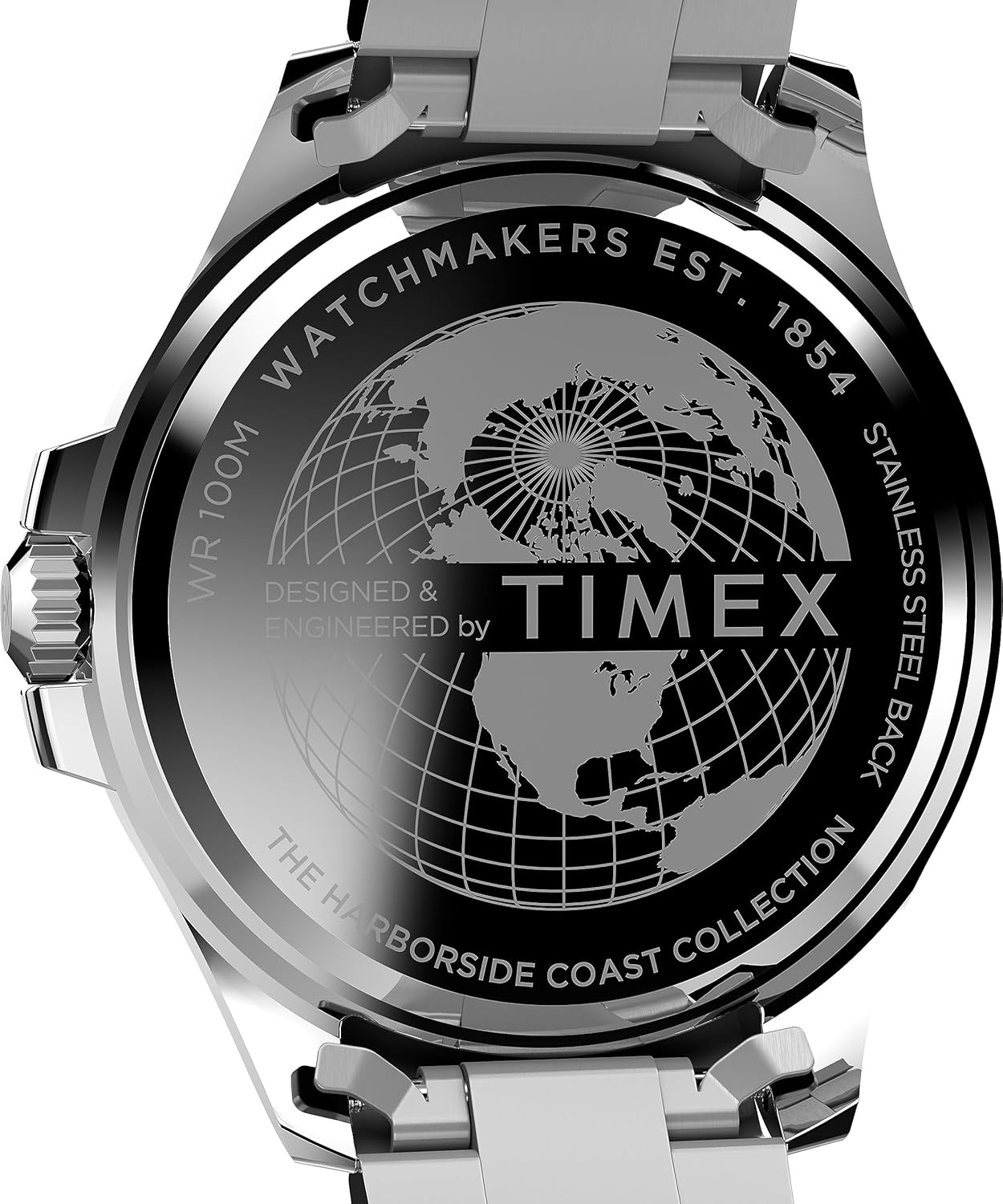 image:imageTimex Mens Harborside Coast 43mm Watch with SilverTone Case amp Stainless Steel BraceletStainless SteelTealSilverTone