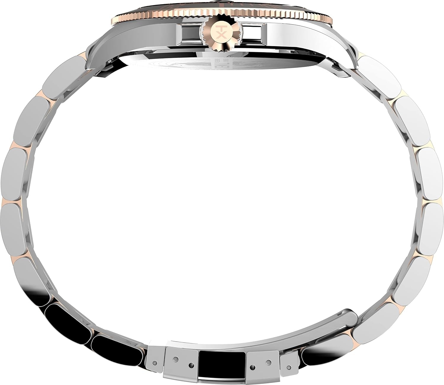 image:imageTimex Mens Harborside Coast 43mm Watch with SilverTone Case amp Stainless Steel BraceletTwoToneBlackTwoTone