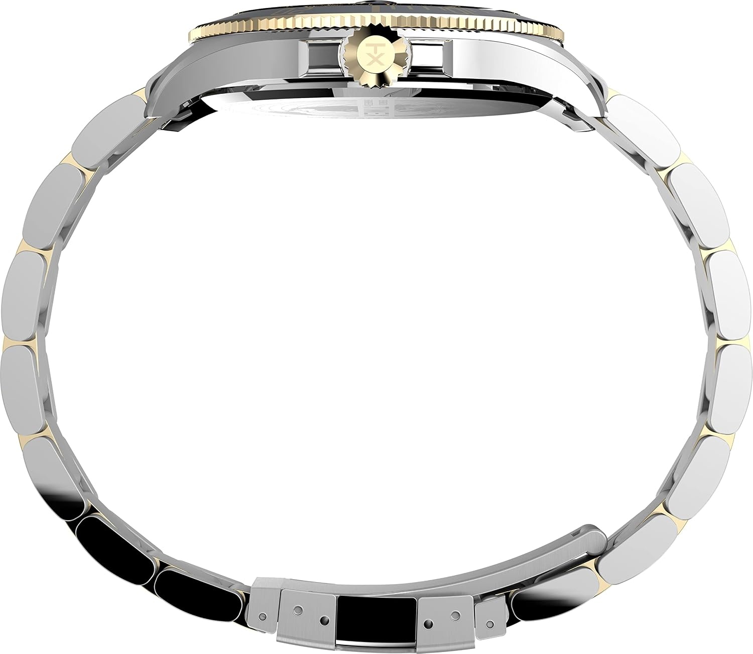 image:imageTimex Mens Harborside Coast 43mm Watch with SilverTone Case amp Stainless Steel BraceletTwoToneBlueTwoTone