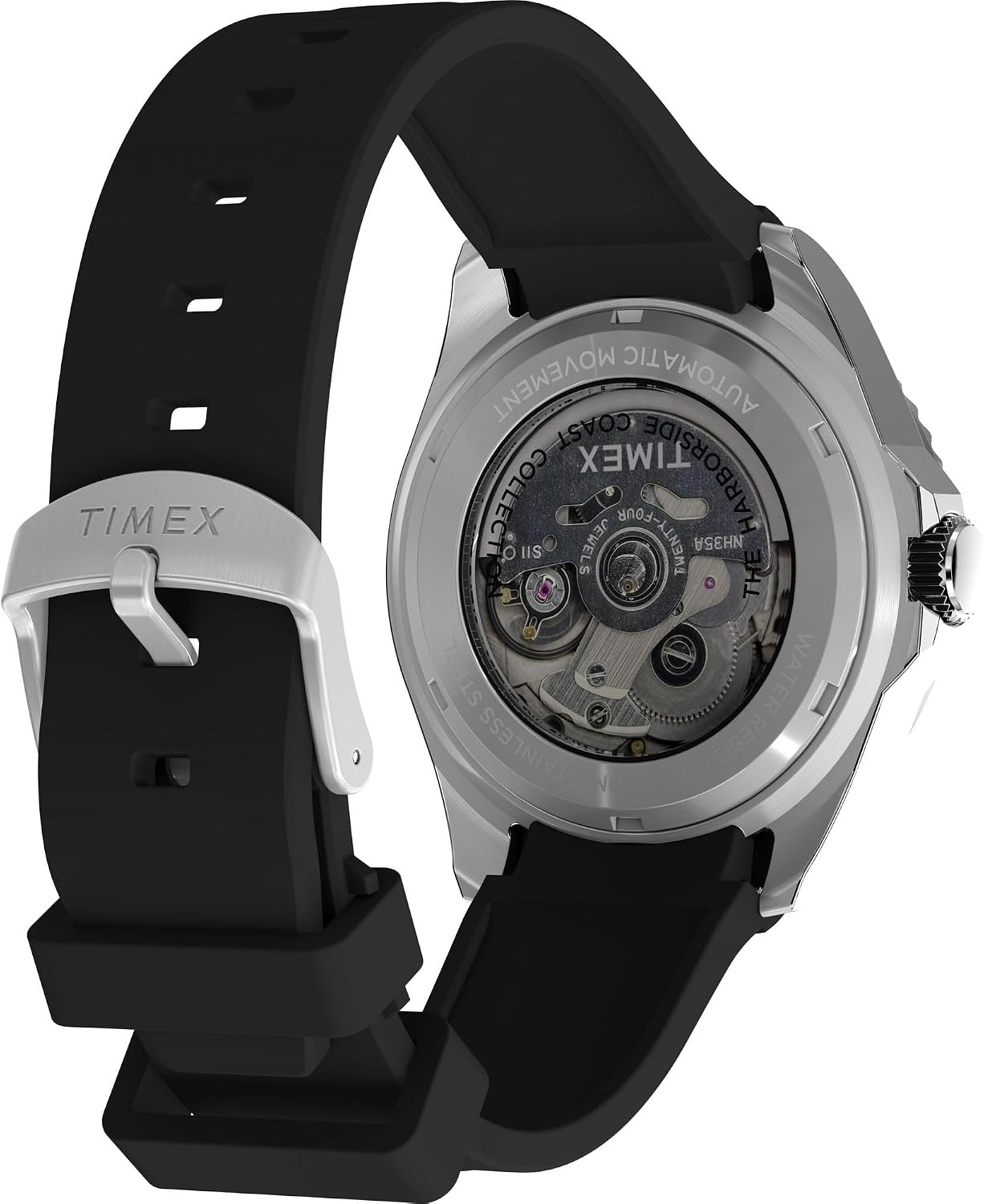 image:imageTimex Mens Harborside Coast Automatic 40mm WatchBlackSilverToneBlue