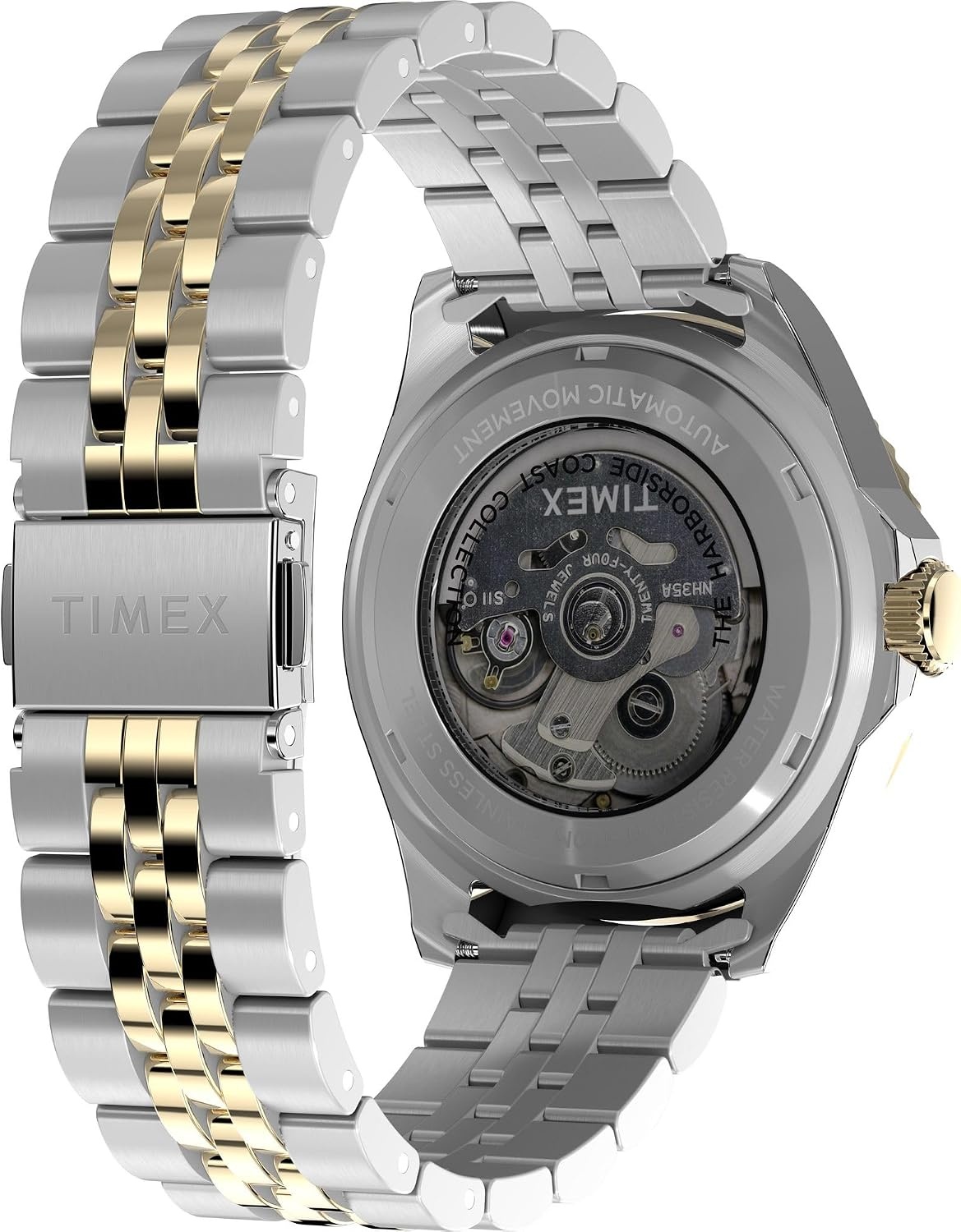 image:imageTimex Mens Harborside Coast Automatic 40mm WatchTwoToneTwoToneBlack