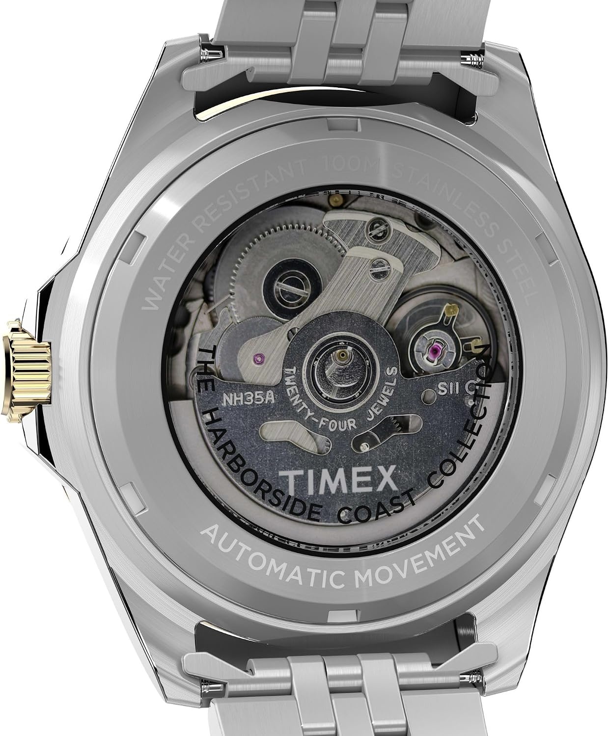 image:imageTimex Mens Harborside Coast Automatic 40mm WatchTwoToneTwoToneBlack
