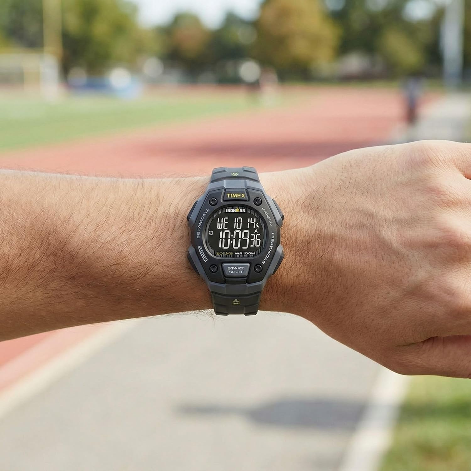 image:imageTimex Mens Ironman Triathlon Classic 30 38mm WatchBlackNegative DigitalGray