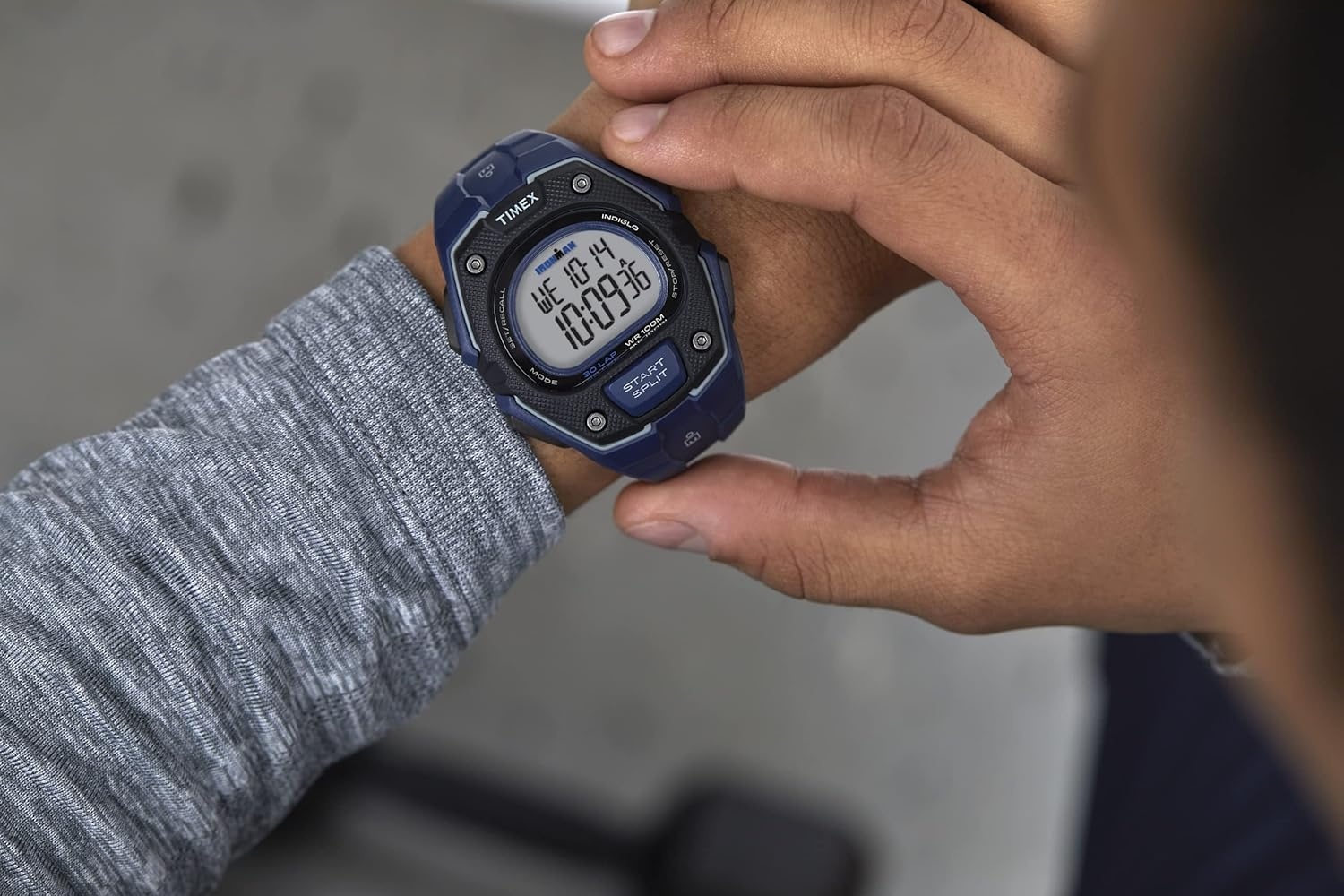 image:imageTimex Mens Ironman Triathlon Classic 30 Oversized 45mm WatchBlueGray