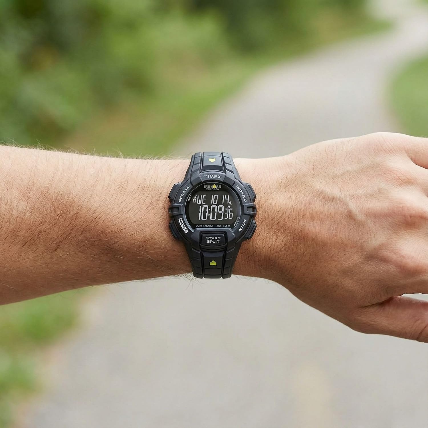 image:imageTimex Mens Ironman Triathlon Rugged 30 44mm Resin Strap WatchBlackYellow Accent