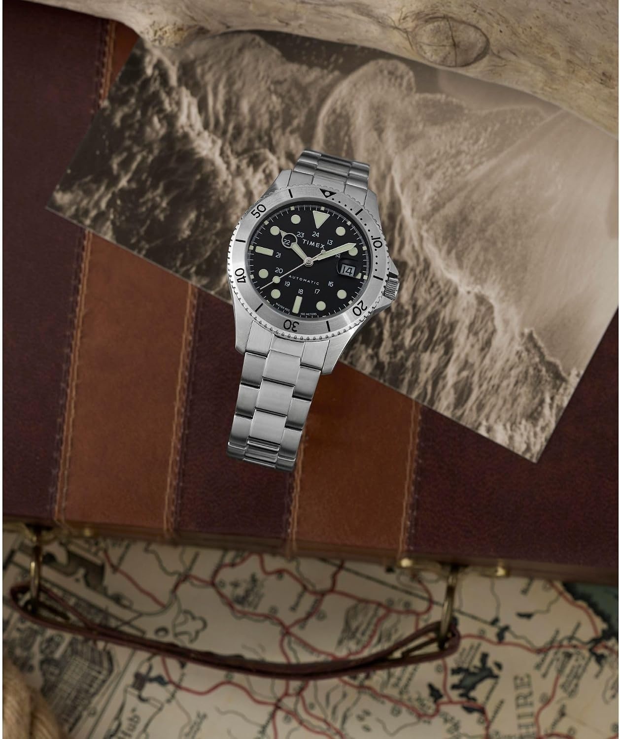 image:imageTimex Mens Navi XL 41mm WatchStainless SteelStainless SteelBlack