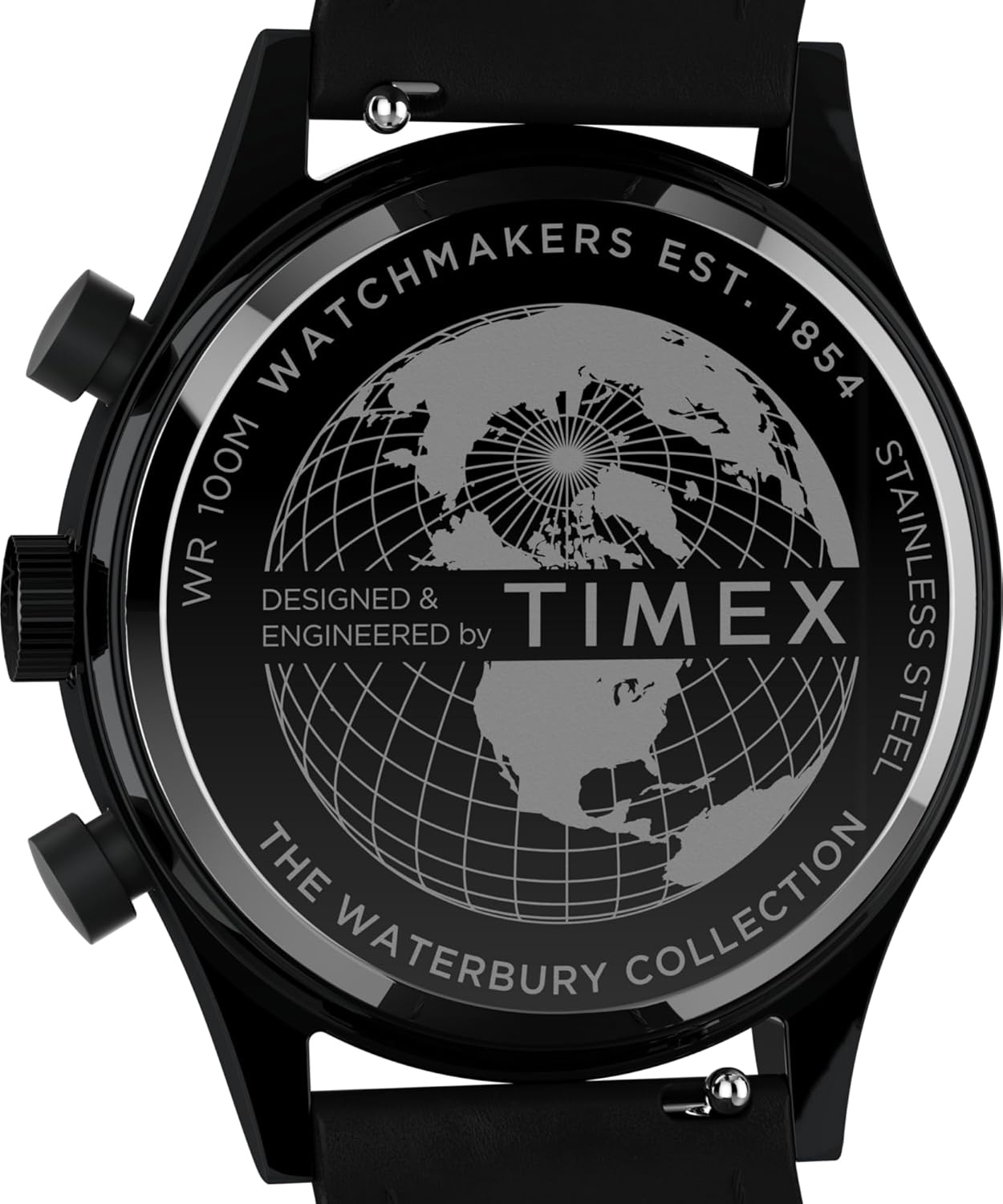 image:imageTimex Mens Waterbury Chronograph 42mm Watch Stainless Steel Bracelet Black Dial Stainless Steel CaseBlackBlackBlack