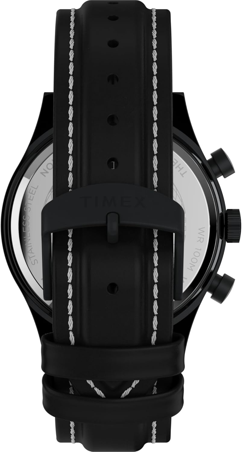 image:imageTimex Mens Waterbury Chronograph 42mm Watch Stainless Steel Bracelet Black Dial Stainless Steel CaseBlackBlackBlack