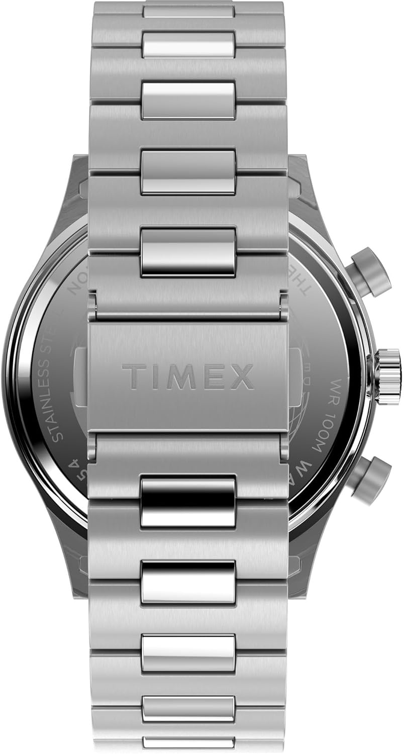 image:imageTimex Mens Waterbury Chronograph 42mm Watch Stainless Steel Bracelet Black Dial Stainless Steel CaseStainless Steel