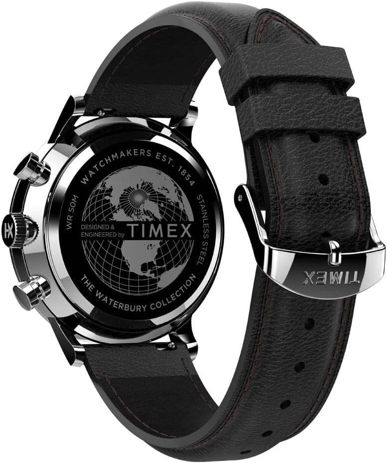 image:imageTimex Mens Waterbury Classic 40mm WatchBlackBlackStainless SteelChrono