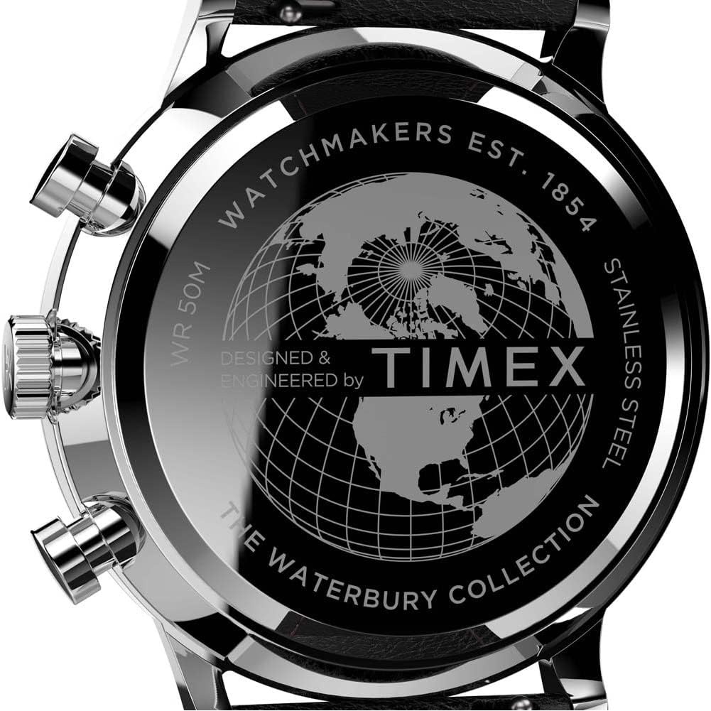 image:imageTimex Mens Waterbury Classic 40mm WatchBlackBlackStainless SteelChrono
