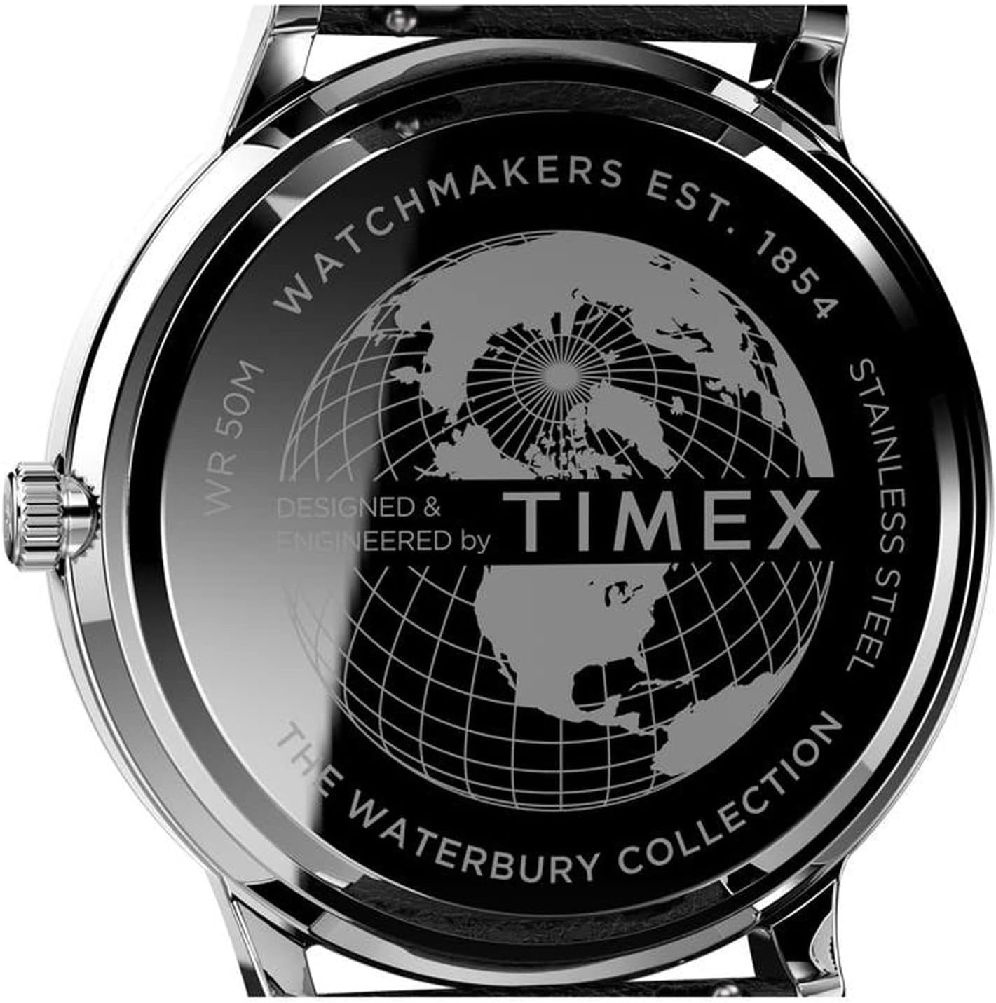 image:imageTimex Mens Waterbury Classic 40mm WatchBlackWhiteStainless Steel