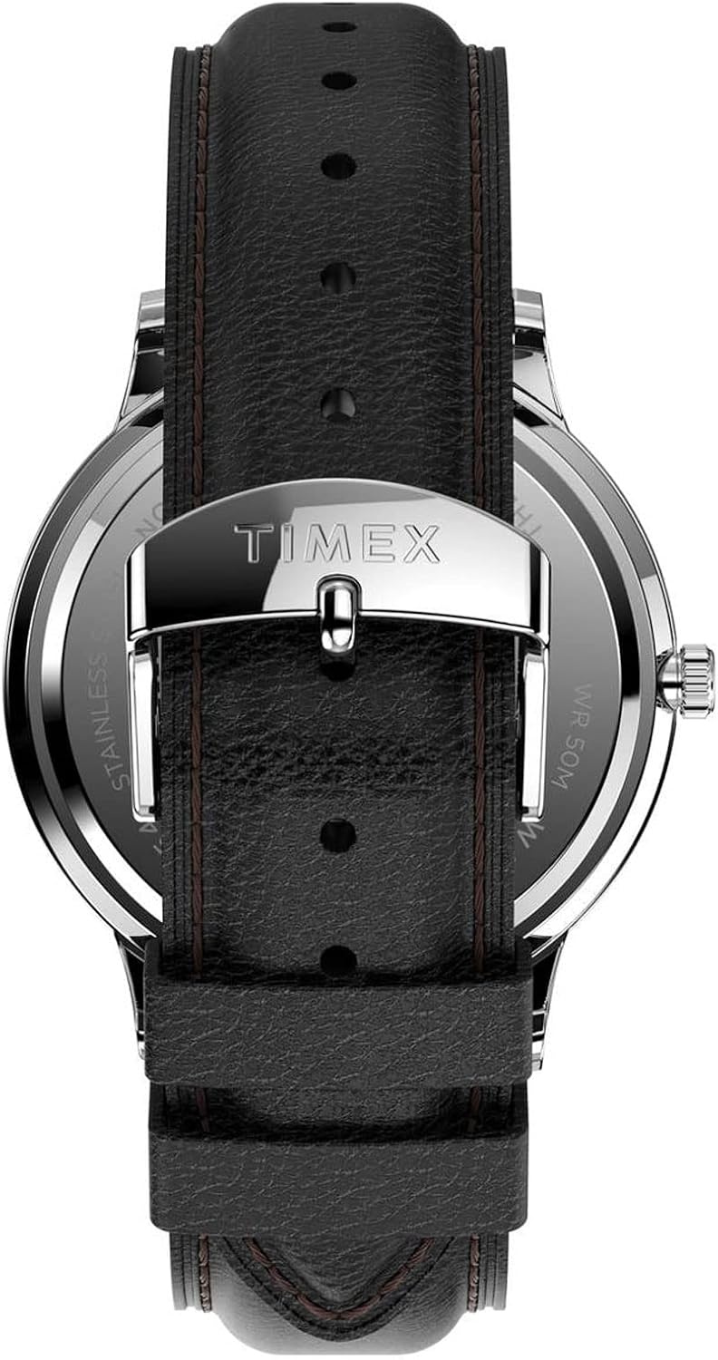 image:imageTimex Mens Waterbury Classic 40mm WatchBlackWhiteStainless Steel