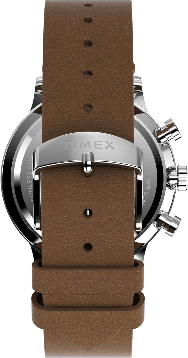 image:imageTimex Mens Waterbury Classic 40mm WatchBrownCreamStainless SteelChrono