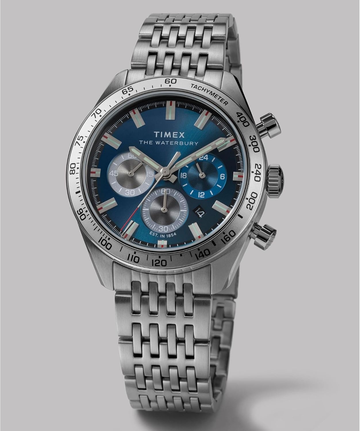 image:imageTimex Mens Waterbury Traditional 41mm WatchStainless SteelStainless SteelBlue
