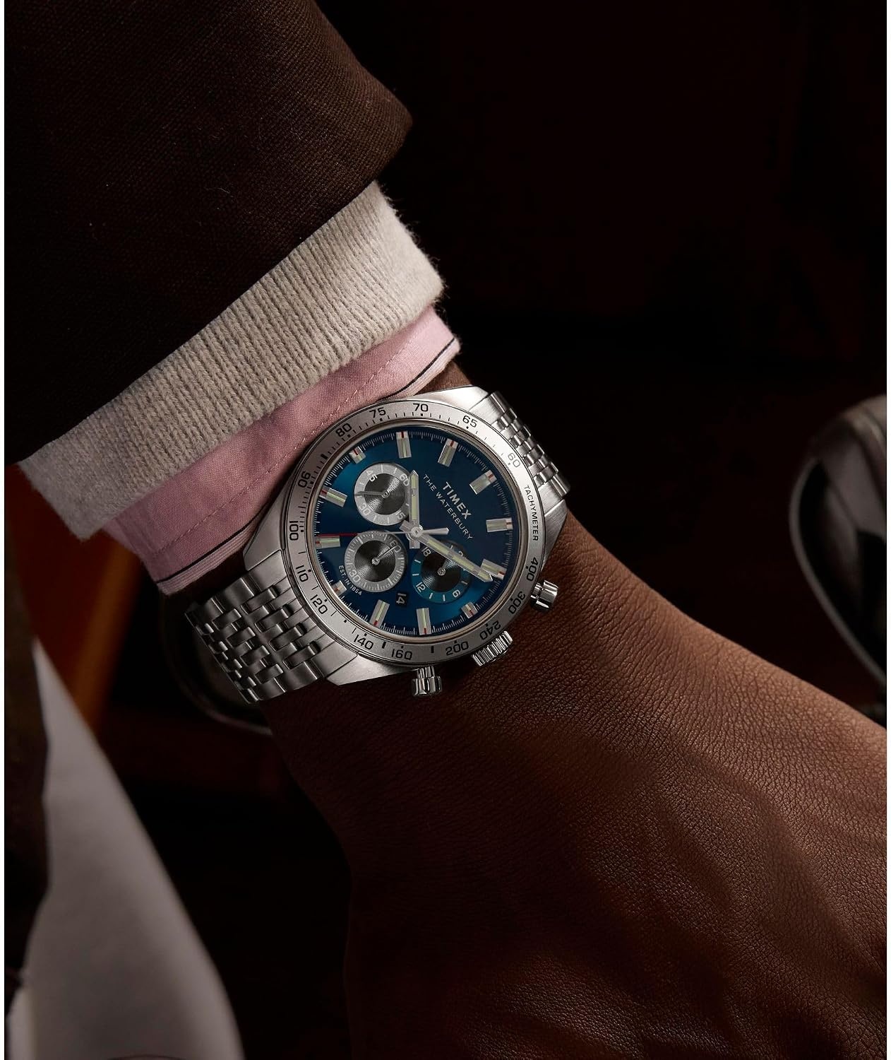image:imageTimex Mens Waterbury Traditional 41mm WatchStainless SteelStainless SteelBlue