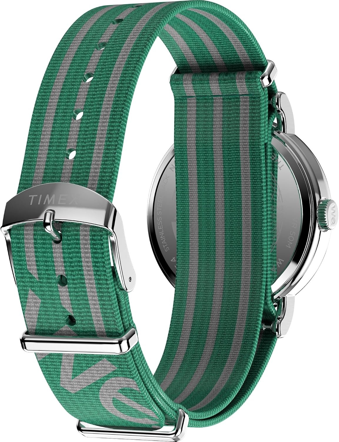 image:imageTimex Mens Weekender 40mm WatchGreenSilverToneWhite
