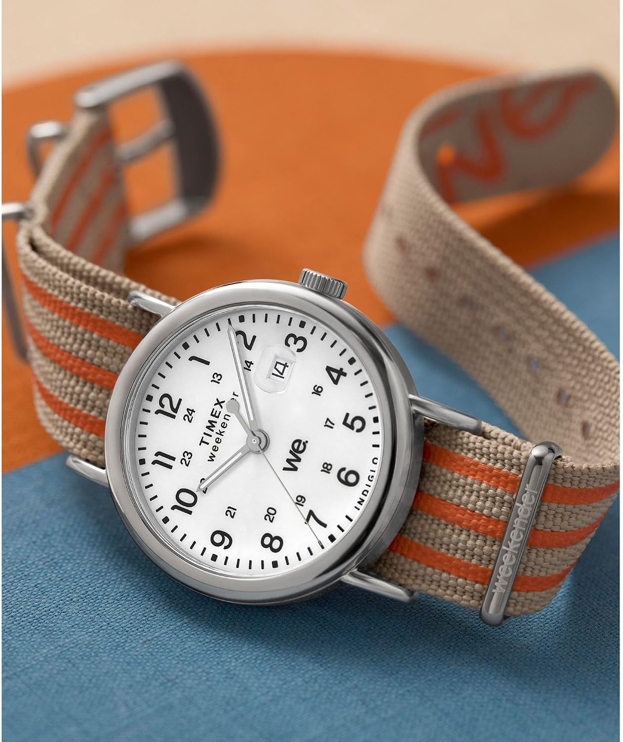 image:imageTimex Mens Weekender 40mm WatchTanSilverToneWhite