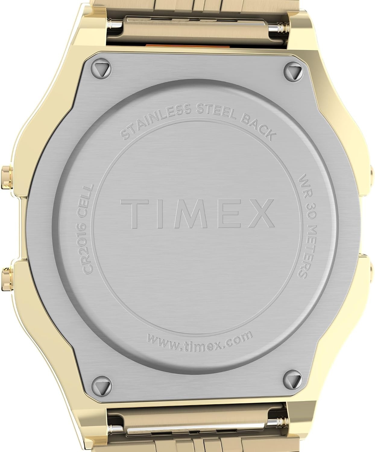 image:imageTimex T80 34mm Watch with Stainless Steel BraceletGoldToneDigital GrayGoldTone