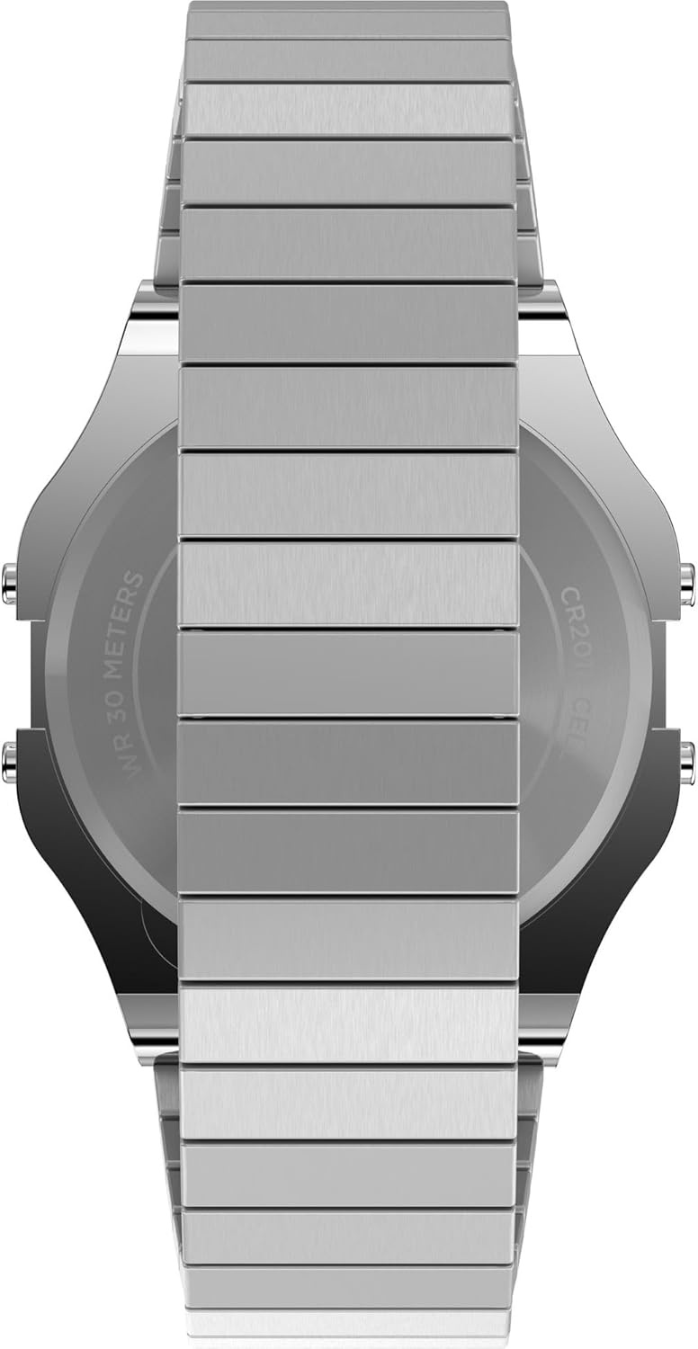 image:imageTimex T80 34mm Watch with Stainless Steel BraceletStainless SteelSilverToneDigital