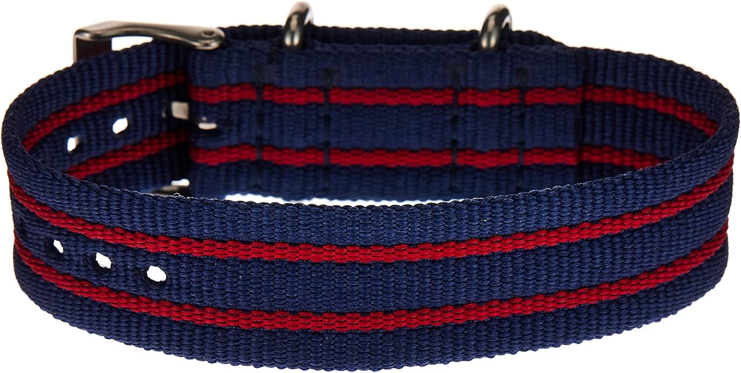 image:imageTimex TW7C03300 Weekender 20mm BlueRed Stripe Fabric SlipThru Strap
