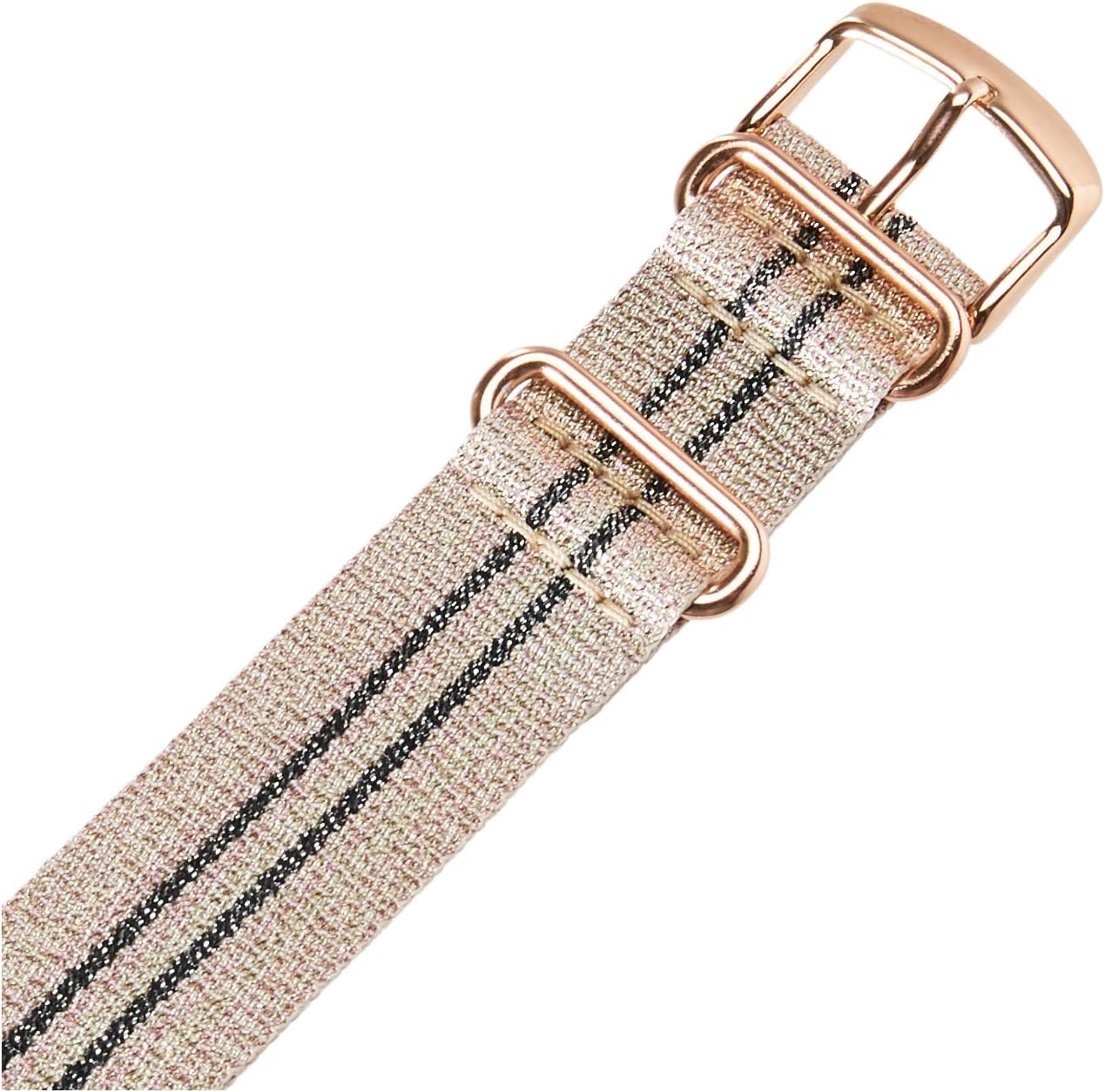 image:imageTimex TW7C27400 Weekender 20mm BlushGraphite Stripe Metallic Fabric StrapBlushGraphite Stripe Metallic