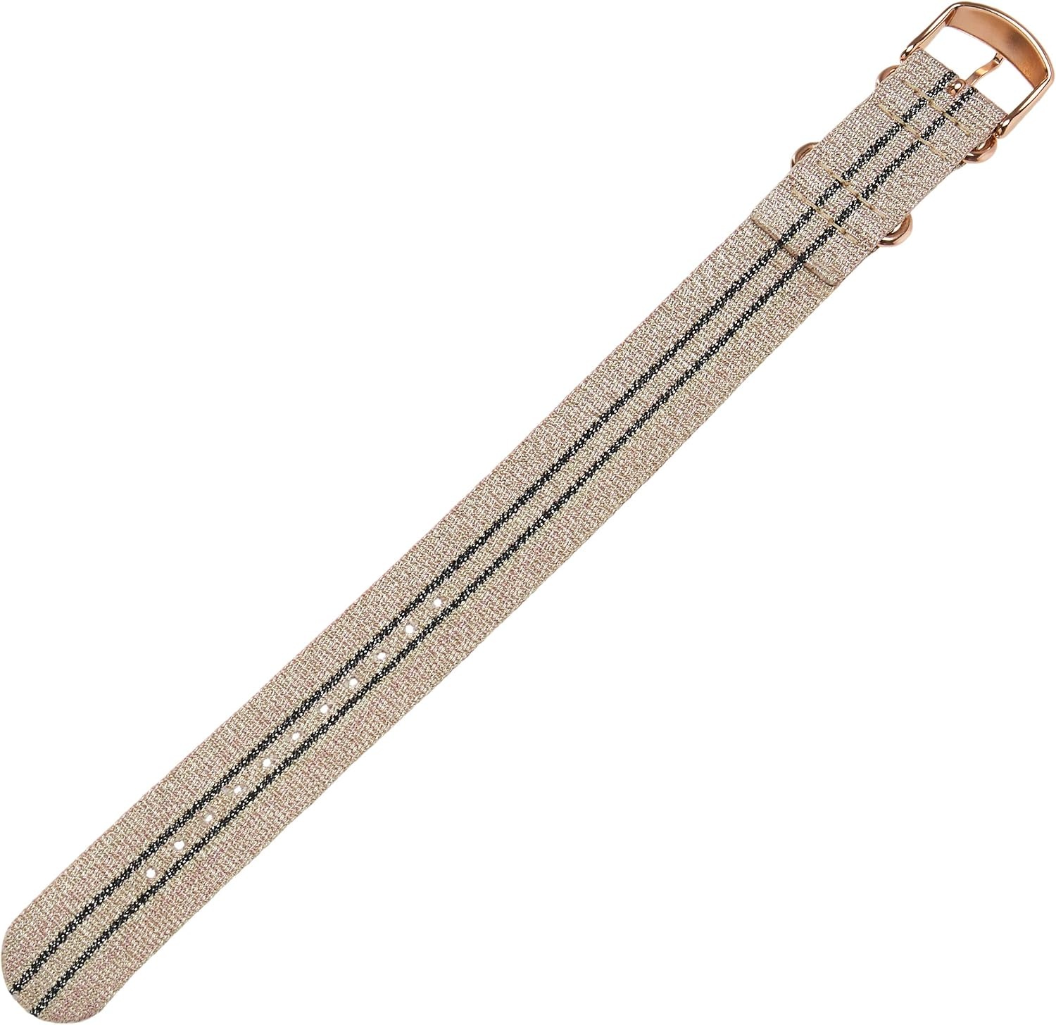 image:imageTimex TW7C27400 Weekender 20mm BlushGraphite Stripe Metallic Fabric StrapBlushGraphite Stripe Metallic