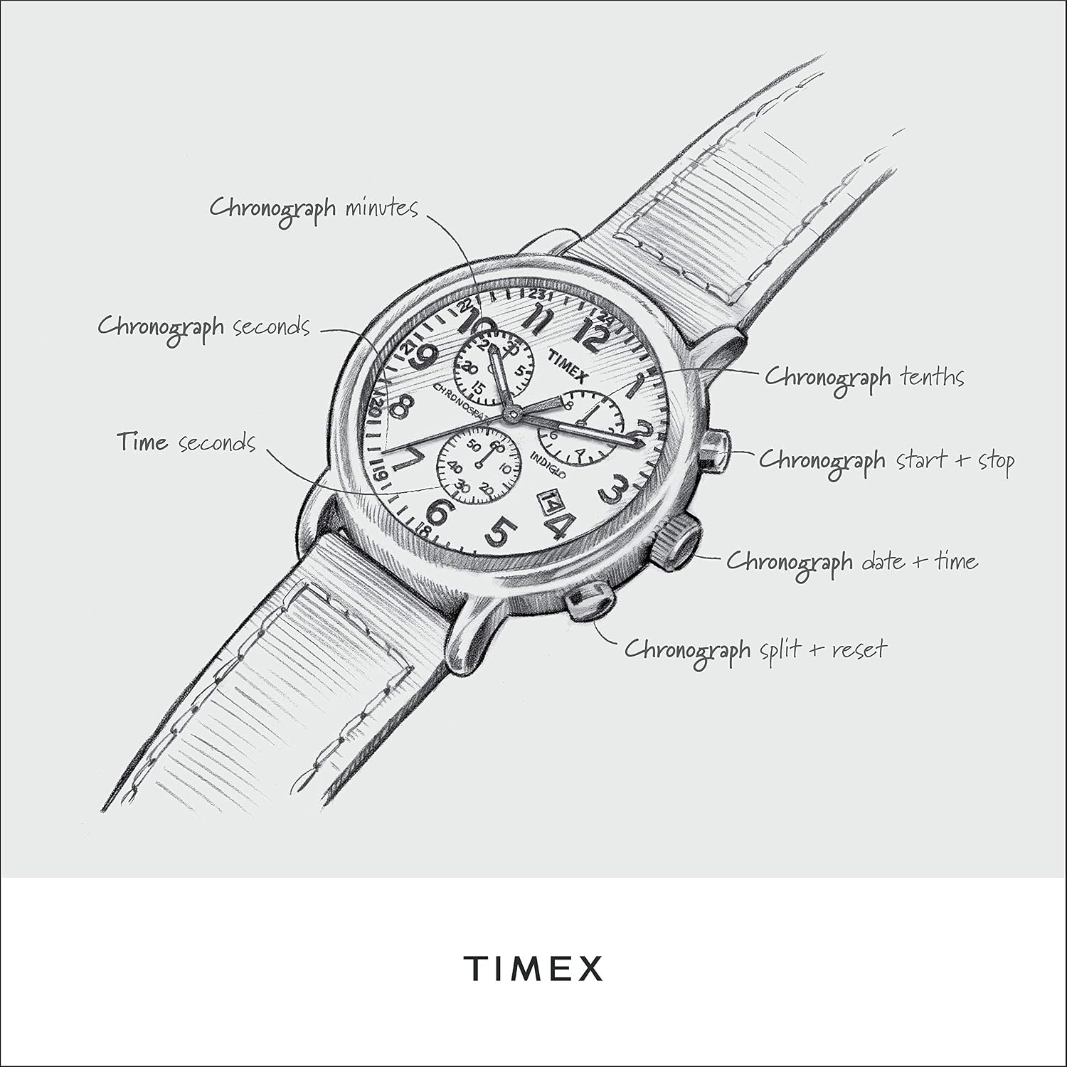 image:imageTimex Tribute Mens Collegiate Weekender Chrono 40mm Quartz Leather StrapOle Miss Rebels