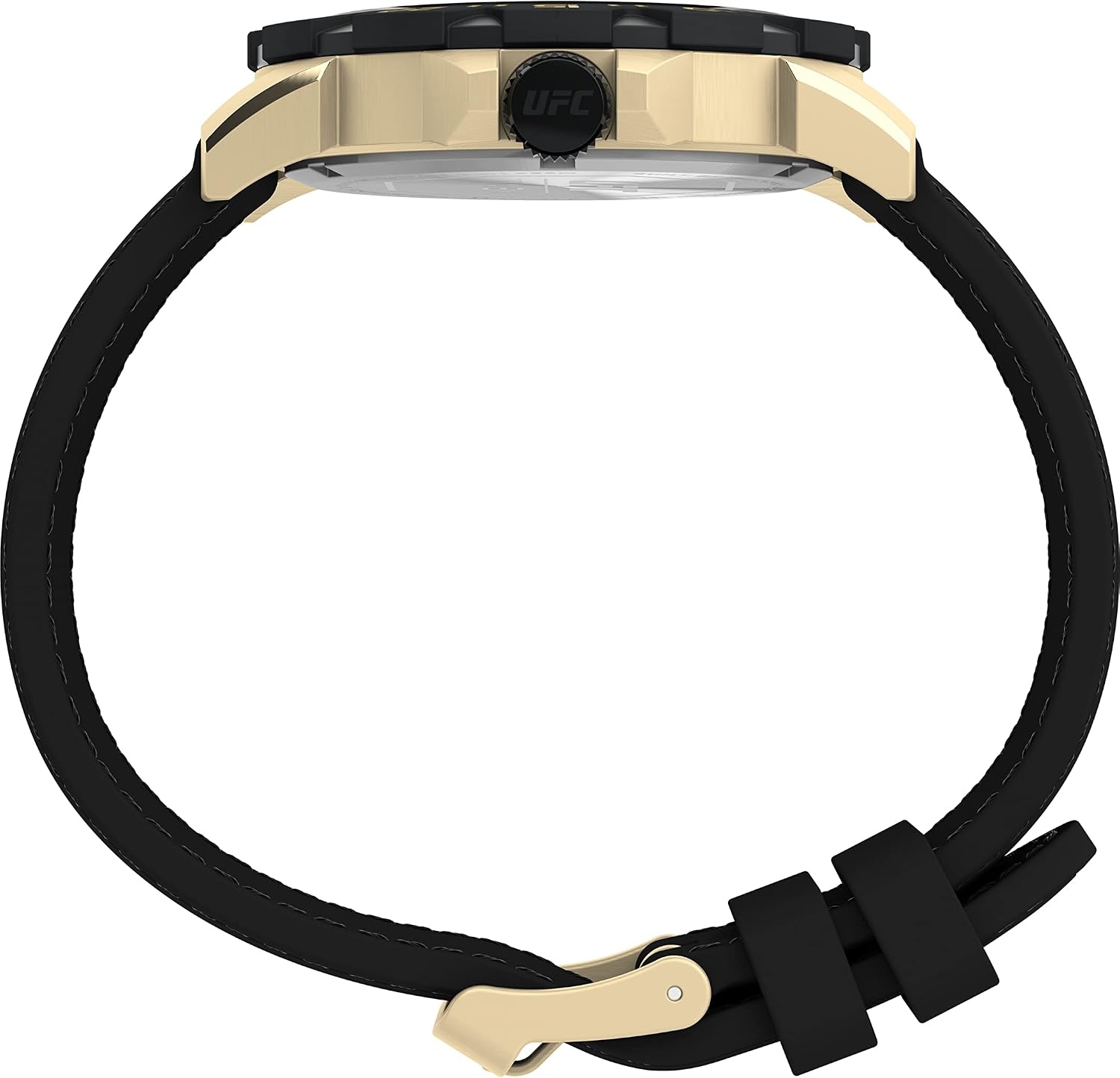 image:imageTimex UFC Mens Champ 42mm Watch Black Strap Black Dial GoldTone Case