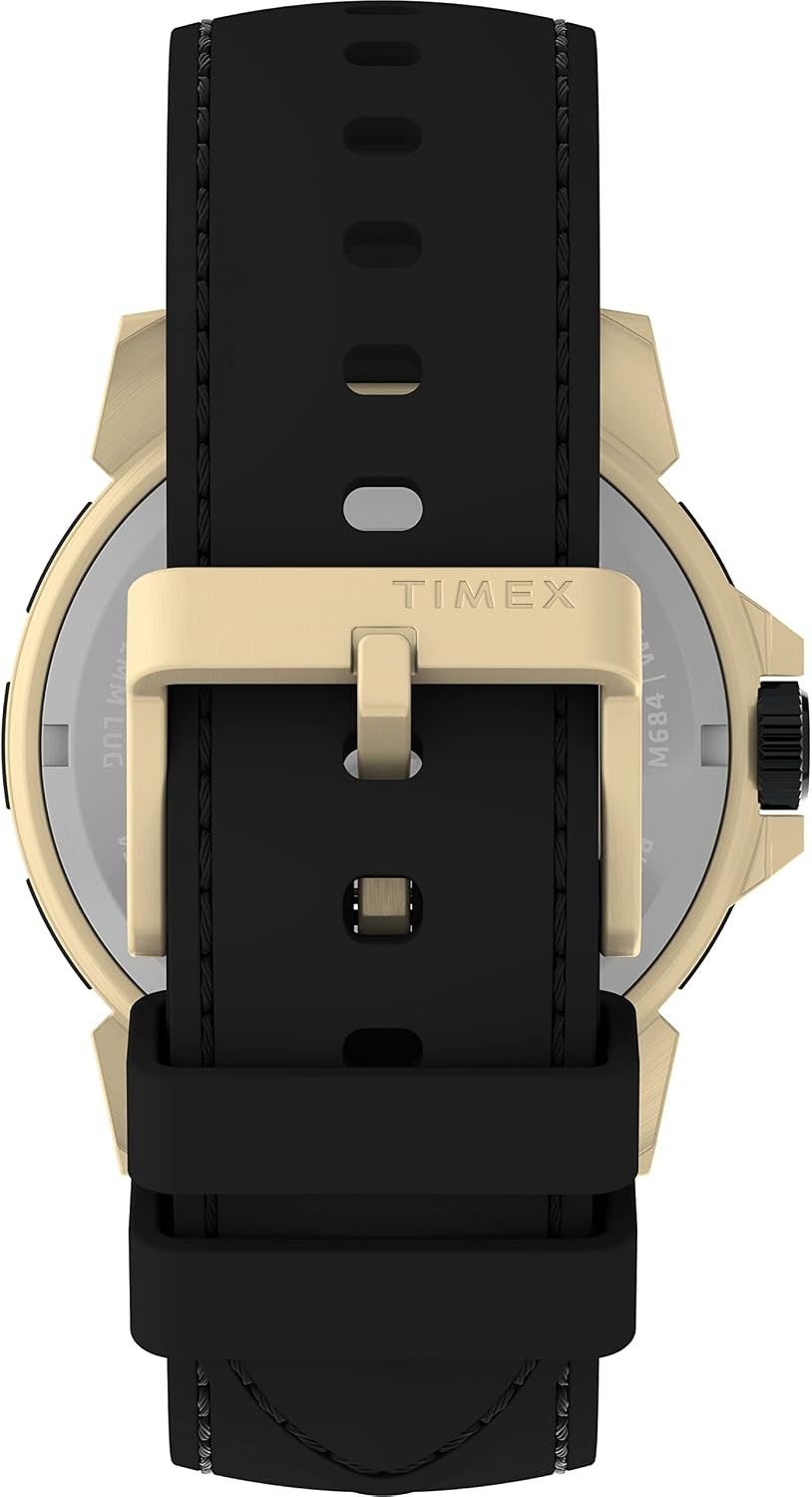 image:imageTimex UFC Mens Champ 42mm Watch Black Strap Black Dial GoldTone Case