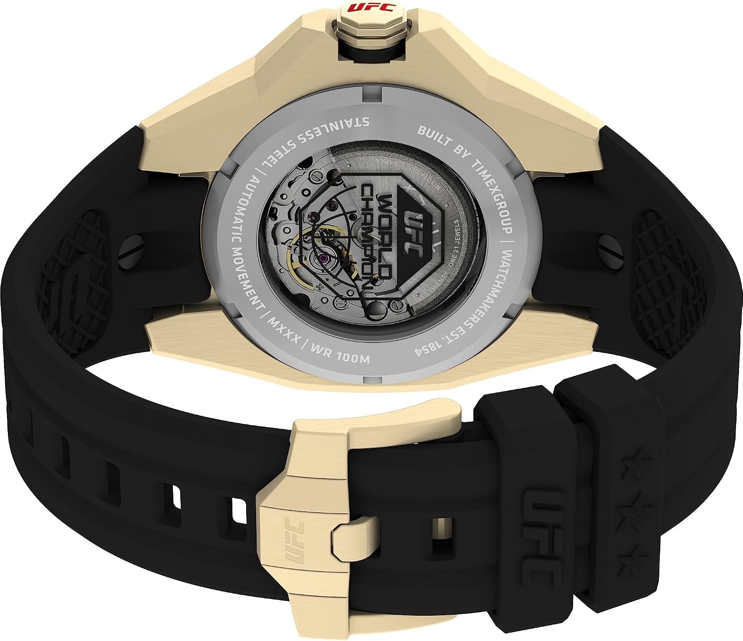 image:imageTimex UFC Mens Pro 44mm WatchBlackGoldToneGoldTone